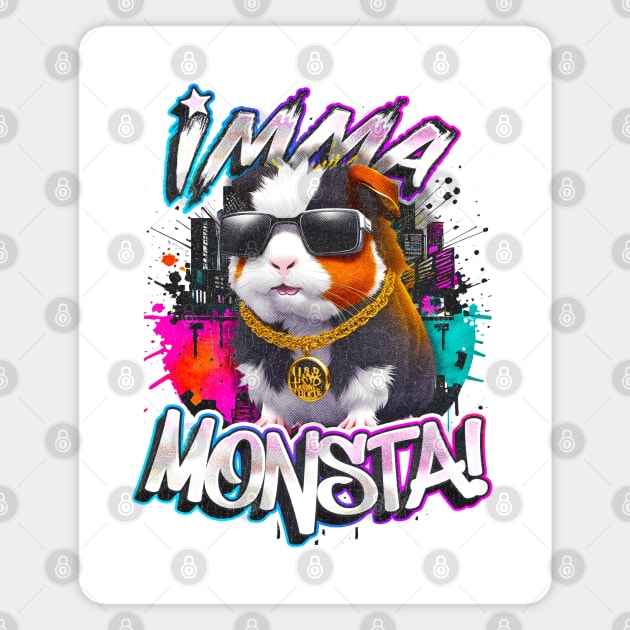 Imma Monsta! HAMSTER | Whitee | by Asarteon Magnet by Asarteon